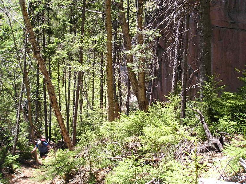 SquareLedge (11).JPG - Danielle making her way up the trail.